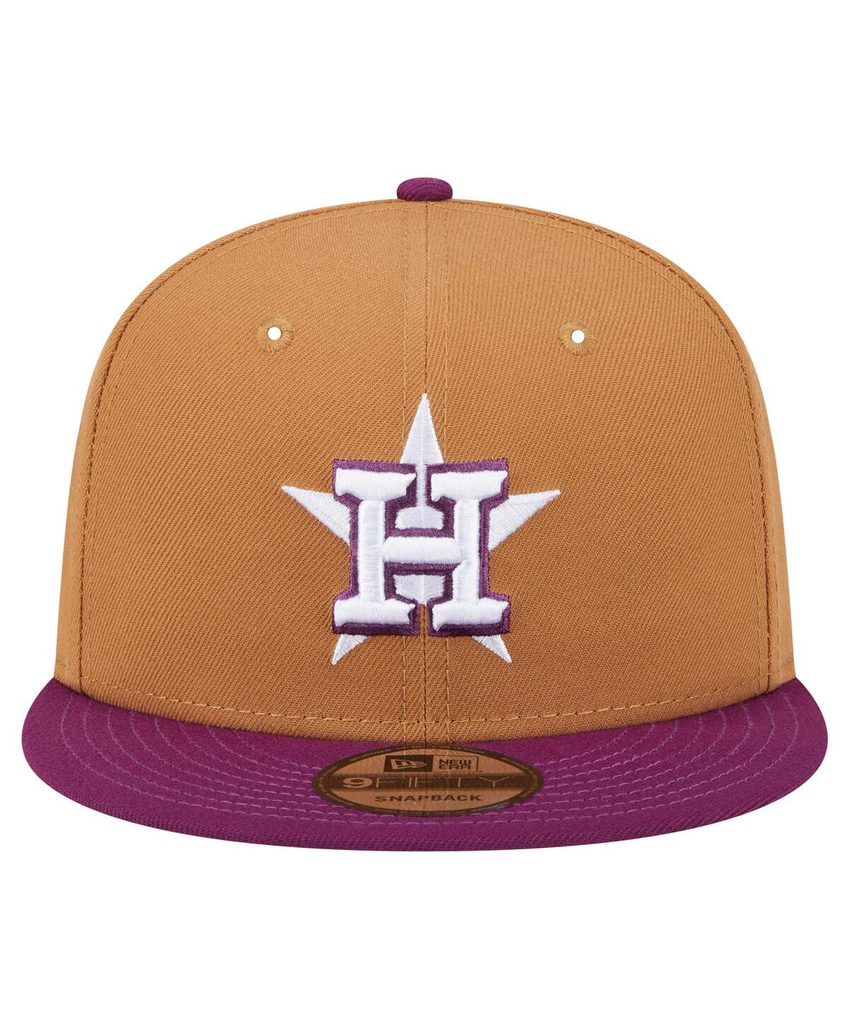NEW ERA MEN'S BROWN/PURPLE HOUSTON ASTROS COLOR PACK TWO-TONE 9FIFTY SNAPBACK HAT 