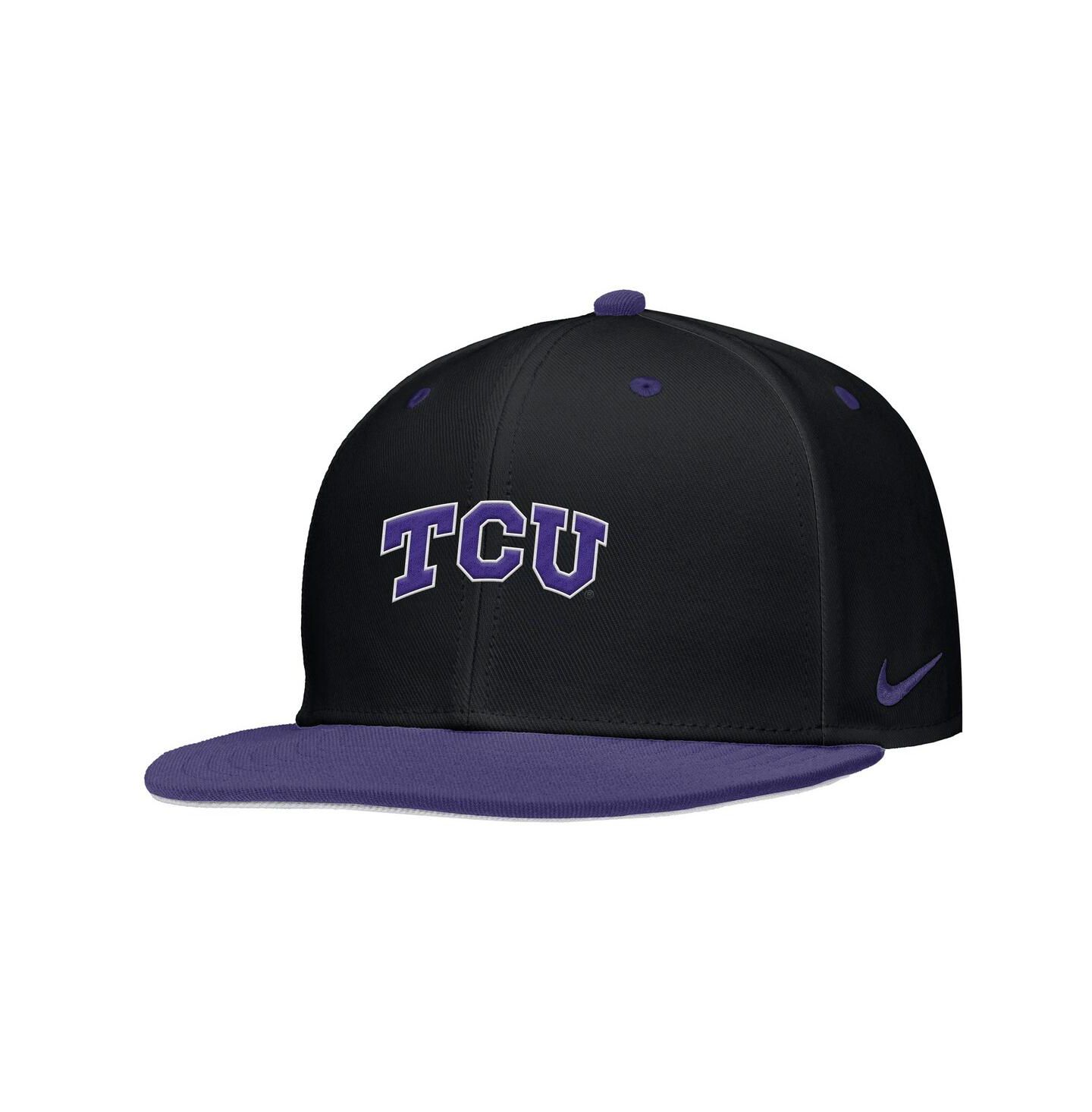Мужская кепка Nike Black TCU Horned Frogs On-Field Baseball Performance Fitted Hat — фото 1