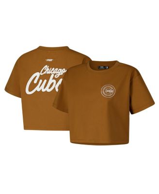 Pro Standard - Women's Brown Chicago Cubs Paint The City Cropped Boxy T-Shirt