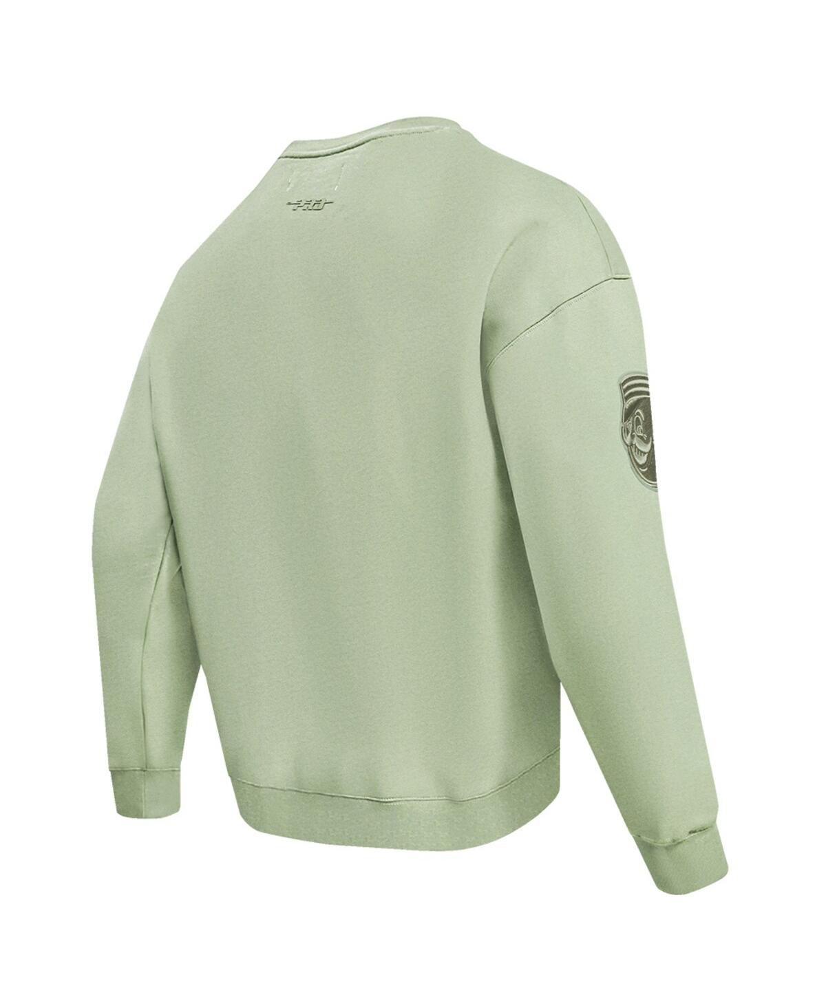 PRO STANDARD MEN'S GREEN CINCINNATI REDS NEUTRAL DROP SHOULDER PULLOVER SWEATSHIRT 