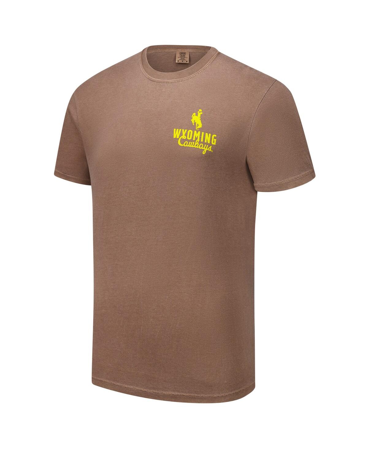 Image One Men's Brown Wyoming Cowboys Comfort Colors Mascot Overlay T-shirt In Brown