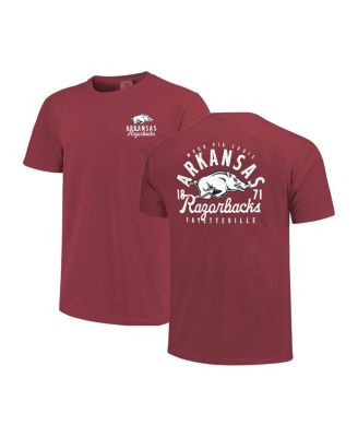 Image One - Men's Crimson Arkansas Razorbacks Comfort Colors Mascot Overlay T-Shirt