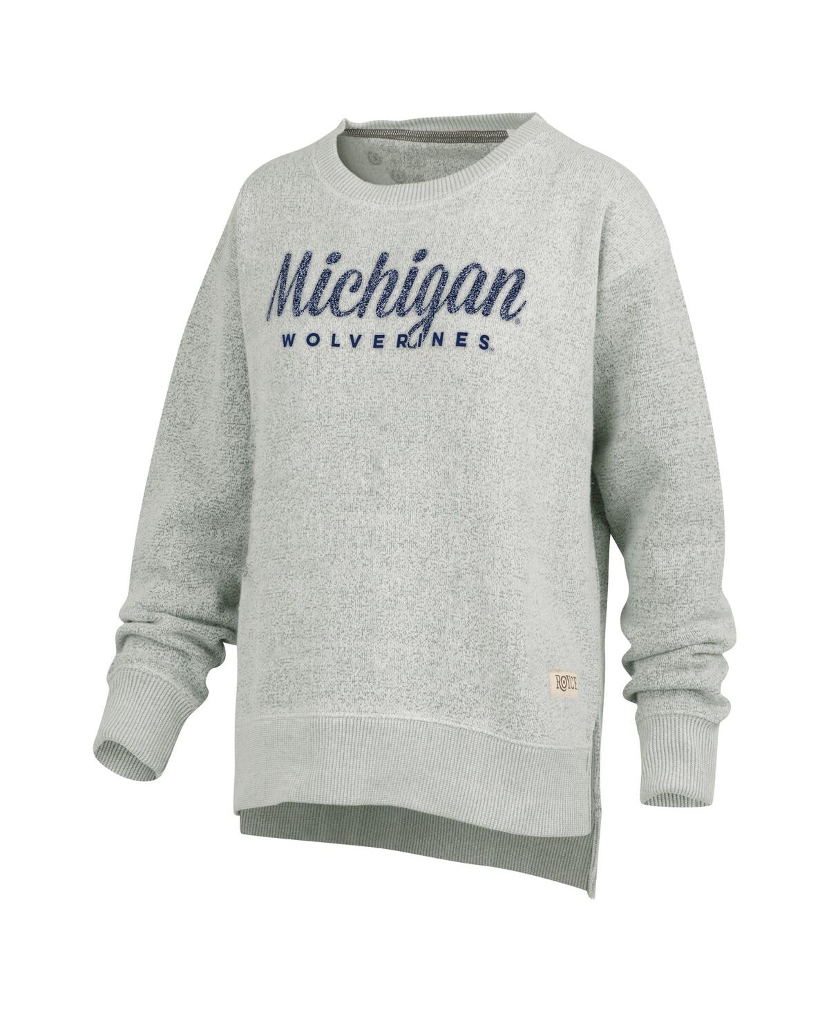 Pressbox Women's Heather Gray Michigan Wolverines Torrington Pullover Sweatshirt In Heather Gray