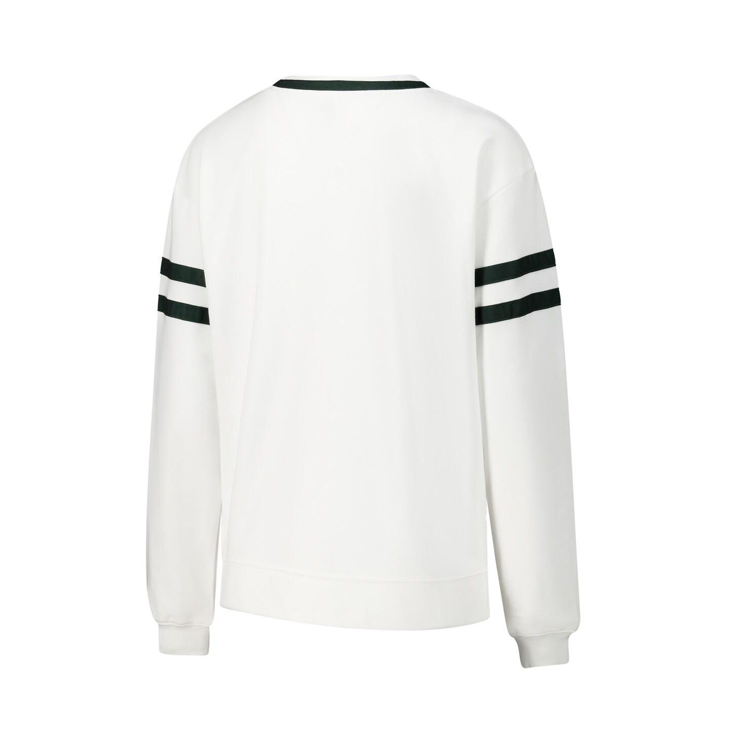 Женская футболка Concepts Sport White Michigan State Spartans Borough French Terry Arch Over Long Sleeve — фото 2