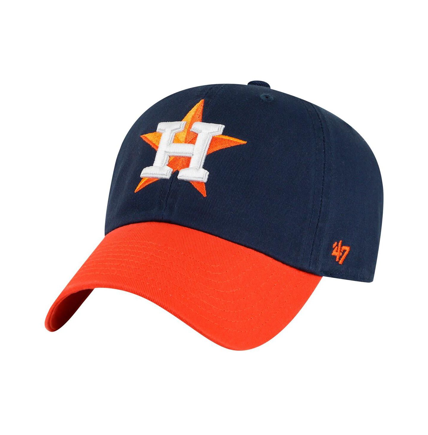 Мужская кепка '47 Brand Navy/Orange Houston Astros Clean Up Adjustable Hat — фото 1