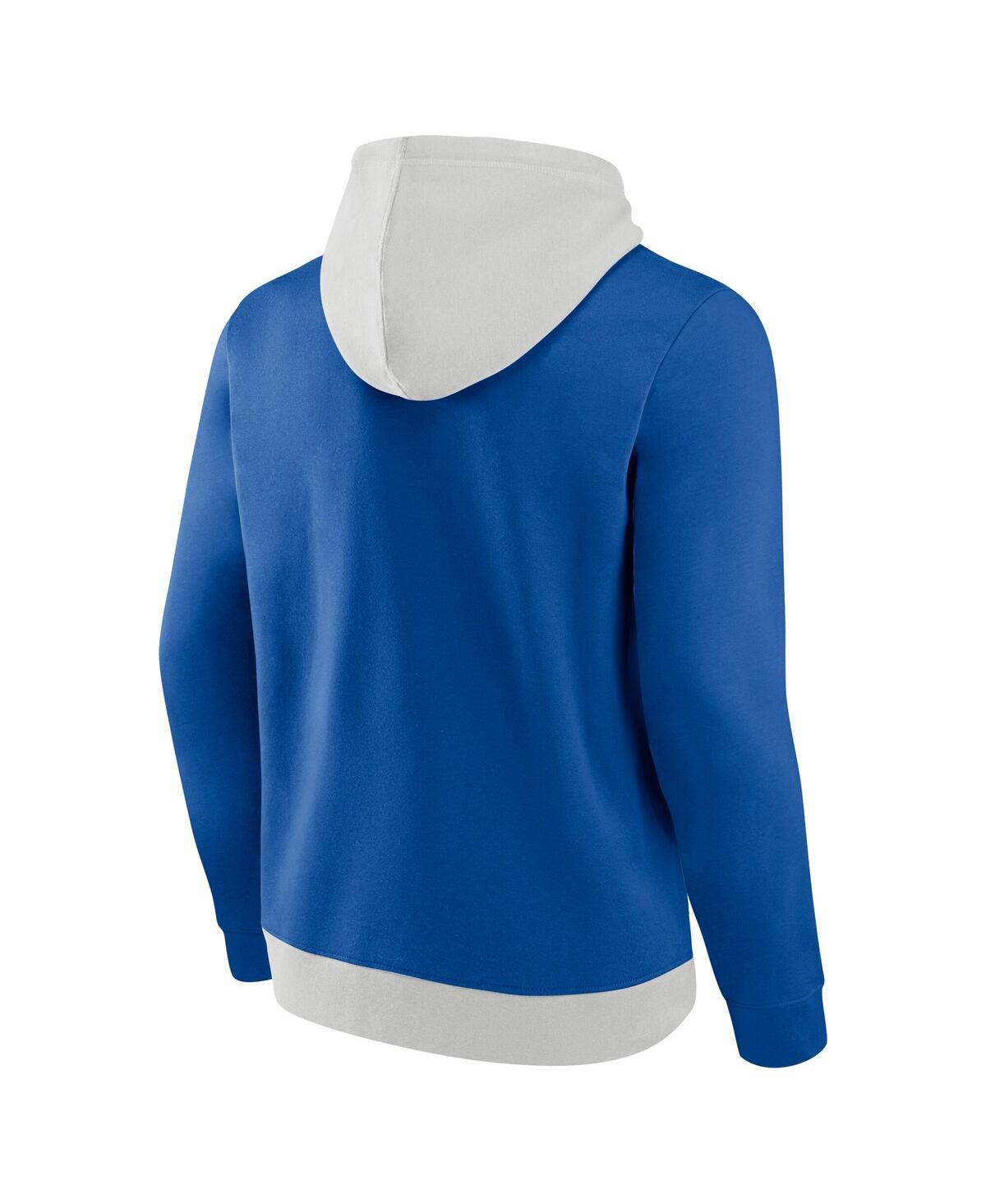 Fanatics Men's Gray/royal Florida Gators Primary Arctic Pullover Hoodie In Gray,royal