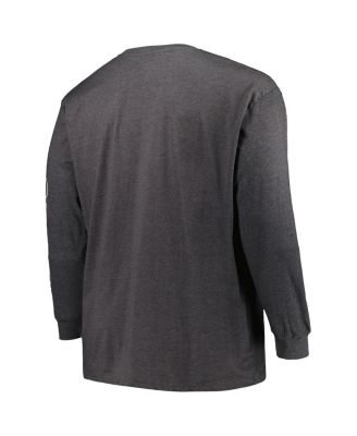 Men's Heather Charcoal Texas A&M Aggies Big Tall Two-Hit Graphic Long Sleeve T-Shirt