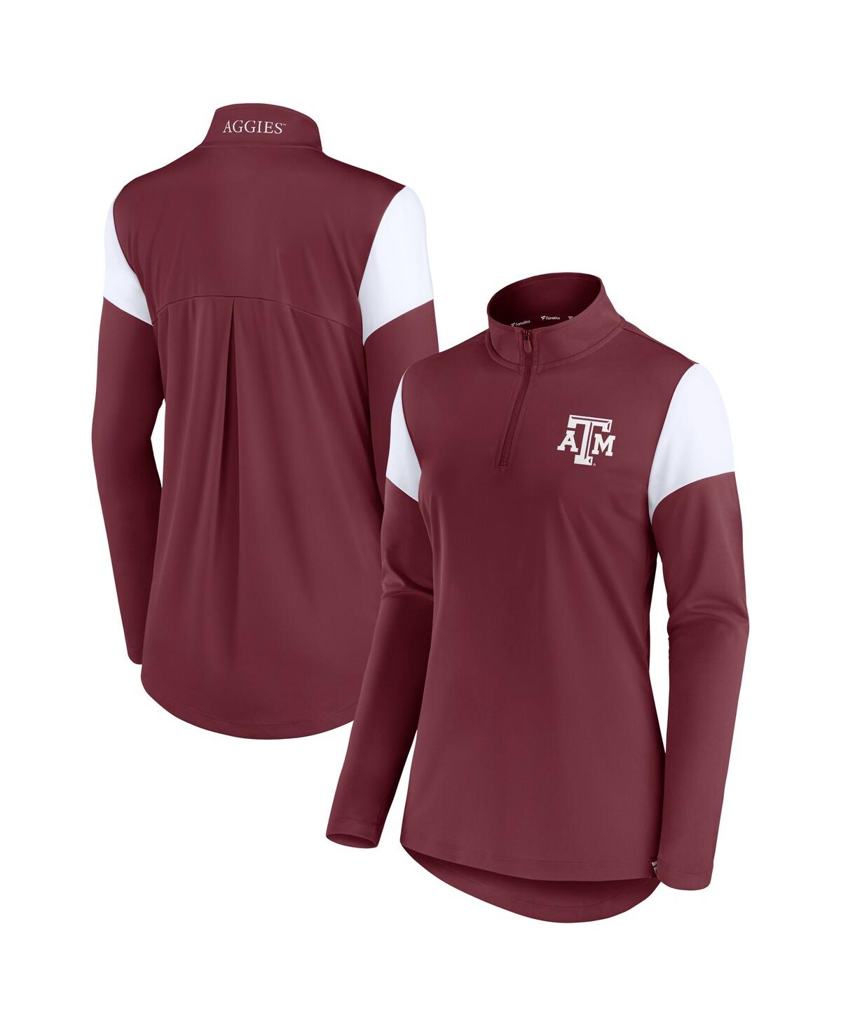 Fanatics Women's Maroon Texas A&m Aggies Block Party Quarter-zip Top In Maroon