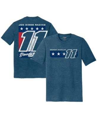 Joe Gibbs Racing Team Collection - Men's Heather Navy Denny Hamlin Name Number Tri-Blend T-Shirt