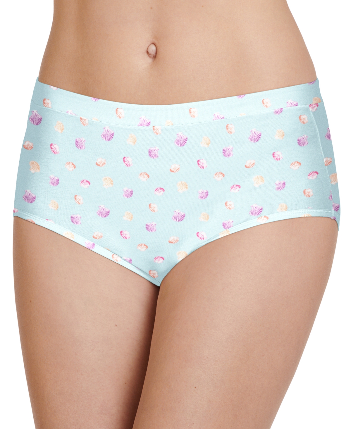 Shop Jockey Cotton Stretch Brief 1556, Available In Extended Sizes In Mini Shell Blue Dot