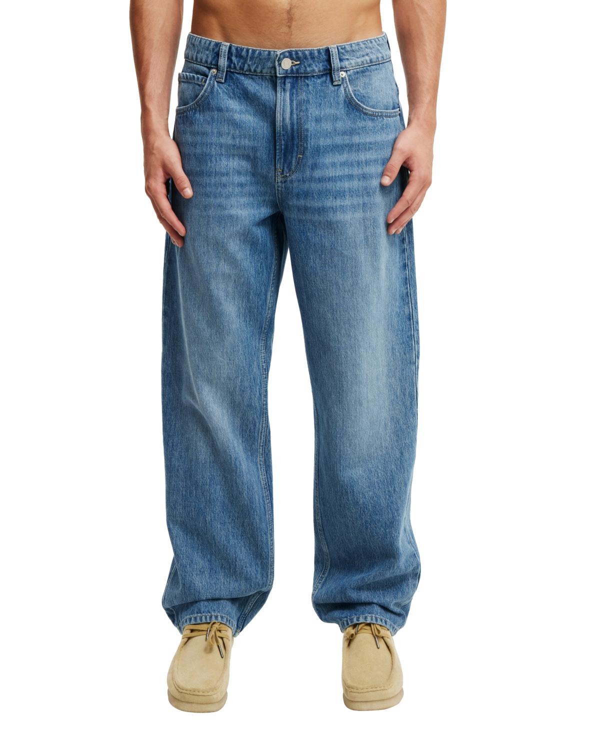 Shop Cotton On Men's Baggy Jean In Tidal Blue