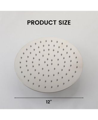 12 Inch Round 304 Stainless Steel Rain Shower Head - High Pressure, 360&amp;#xB0; Adjustable, Rust-Resistant, with Air-Injection Technology