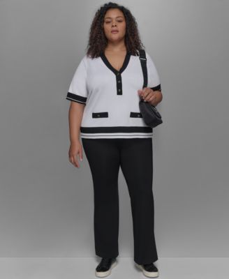 KARL LAGERFELD PLUS SIZE POLO SWEATER BOOTCUT PANTS 