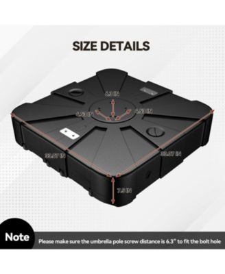 Heavy-Duty HDPE Patio Umbrella Base Stand for Cantilever Umbrellas with Wheels