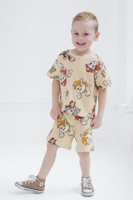Little Boys Waffle Knit T-Shirt and Shorts Outfit Set
