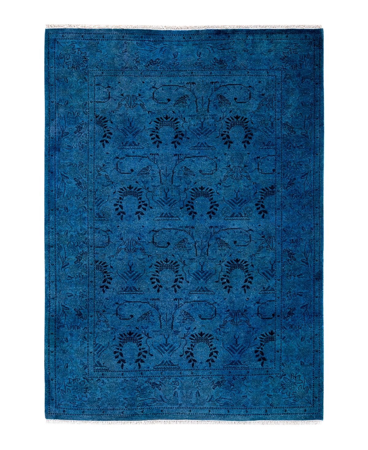 Adorn Hand Woven Rugs Fine Vibrance M1521 4'2''x5'10'' Area Rug In Blue