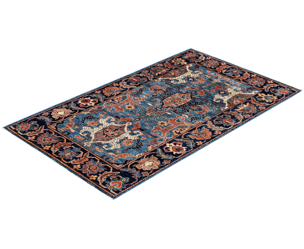 Adorn Hand Woven Rugs Serapi M1945 3'x4'11'' Area Rug In Light Blue