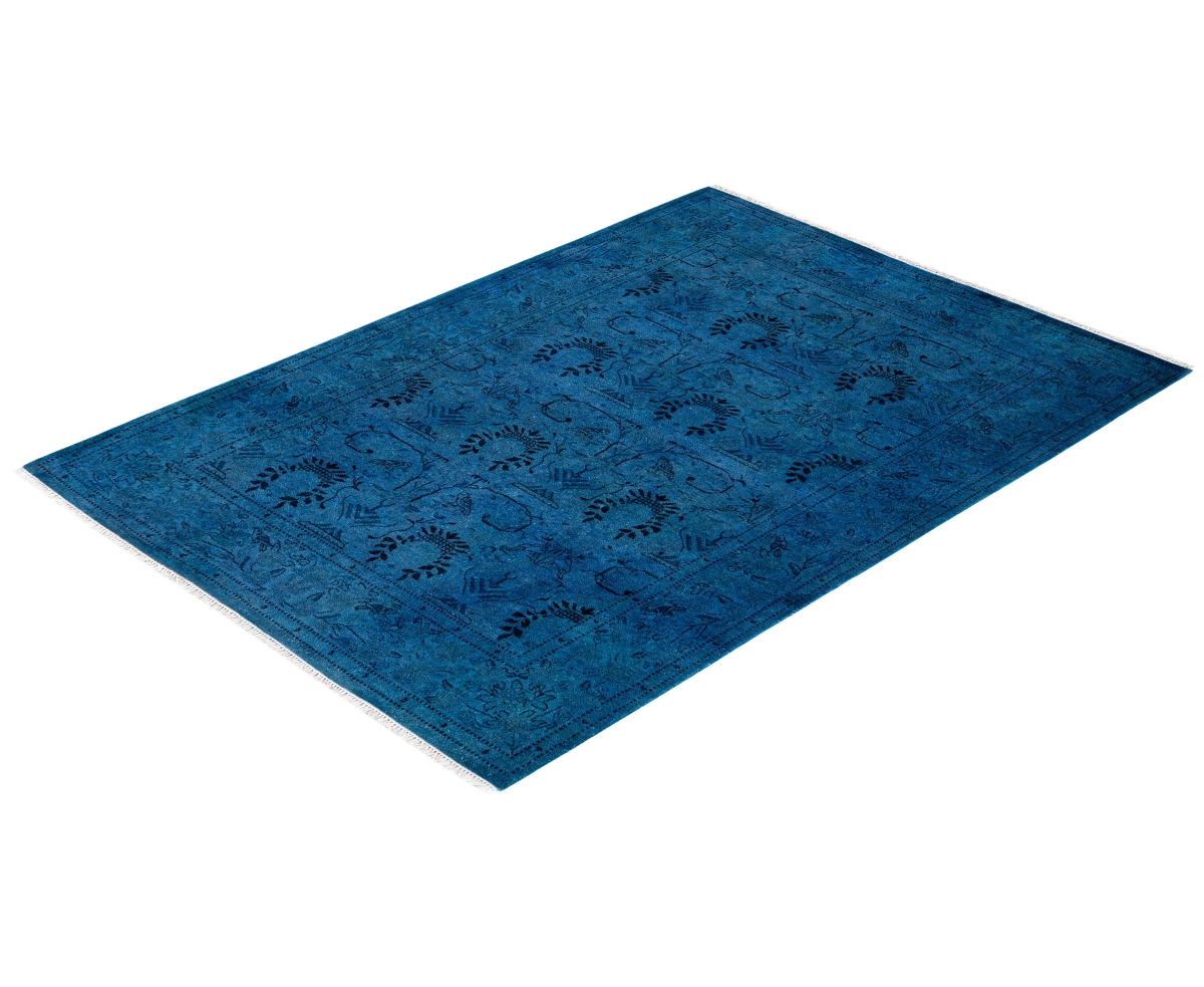 Adorn Hand Woven Rugs Fine Vibrance M1521 4'2''x5'10'' Area Rug In Blue