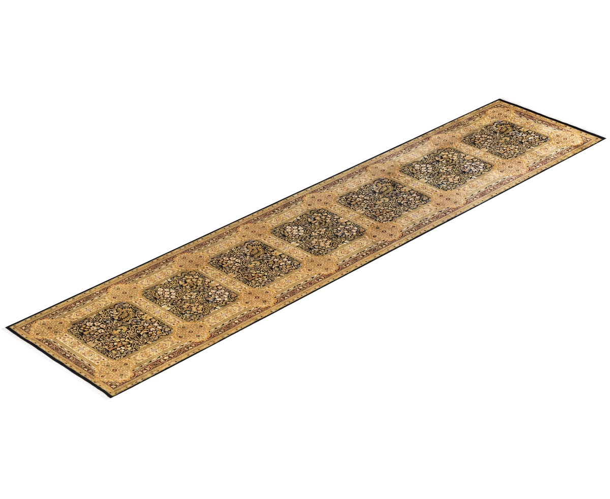 Adorn Hand Woven Rugs Mogul M1405 3'x13'10'' Runner Area Rug In Black