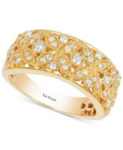 Le Vian 18k White Gold Round & Baguette Diamond Wedding Band Ring 1.55 tcw