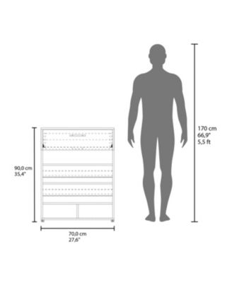 Kearns Shoe Rack, 1 Door, 4 Legs, 5 Shelves, White