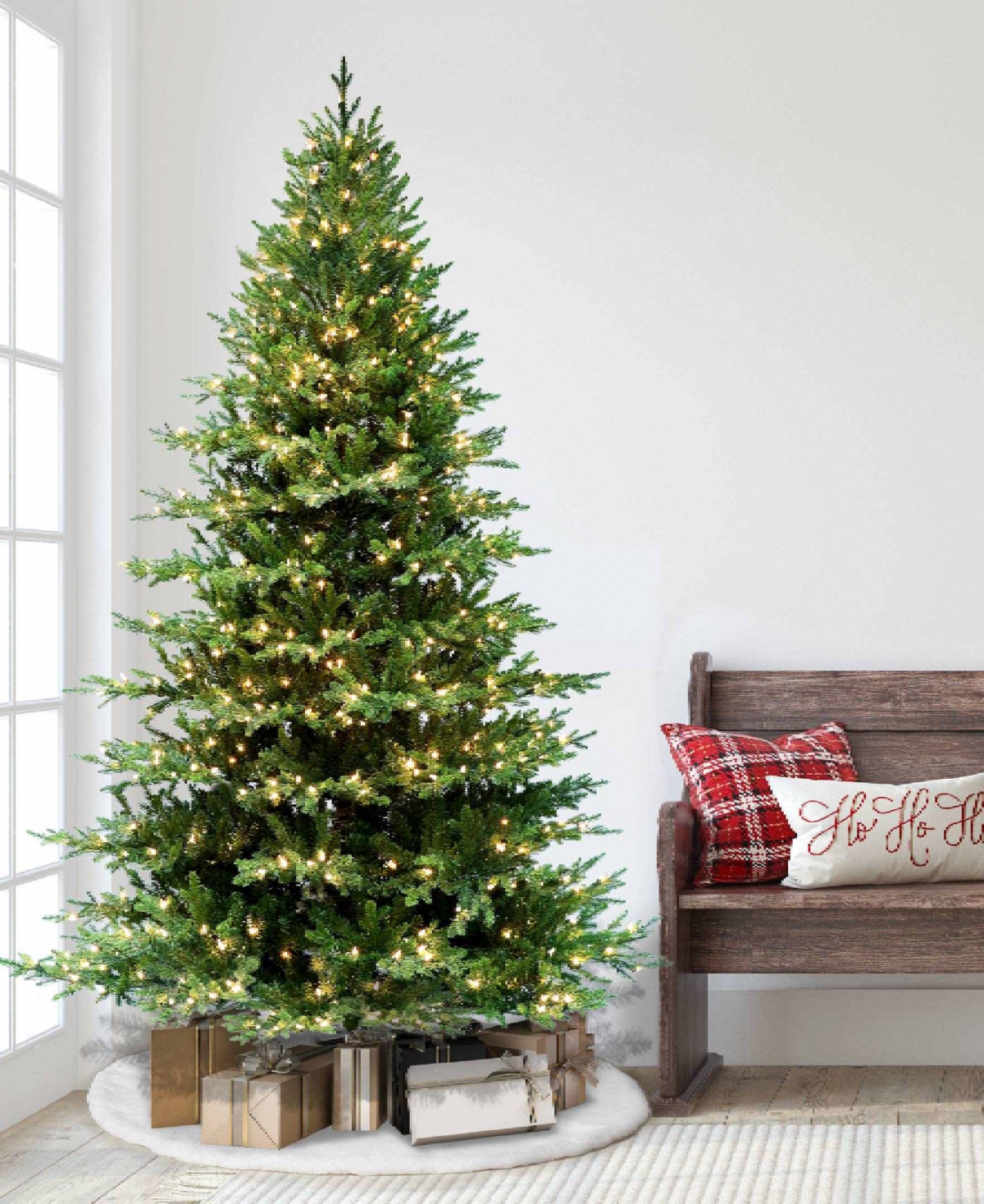 Puleo 7.5FT Pre-Lit Bradford Fir Artificial Christmas Tree