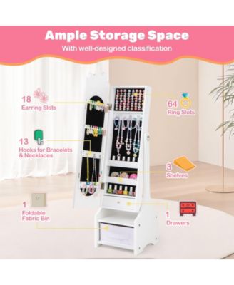 Kids Jewelry Armoire Cabinet with Storage and 2 Tilt Angles