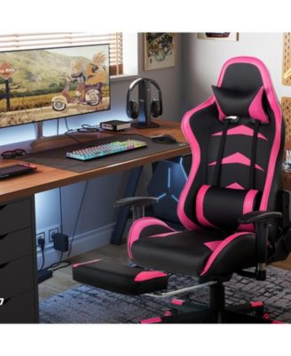 Massage Gaming Chair with Footrest