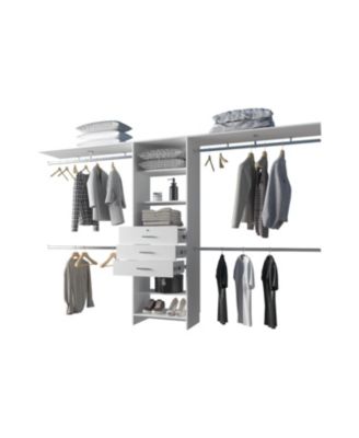 Geek Modular Closet Organizer System with Hanging Rods, Shelves, and Drawers