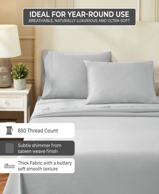 Egyptian Cotton 850 Thread Count Solid Bed Sheet Set,Queen