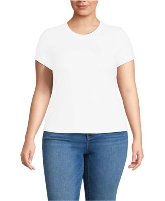 Plus Size Drapey Rib Fitted Short Sleeve Mini T-Shirt