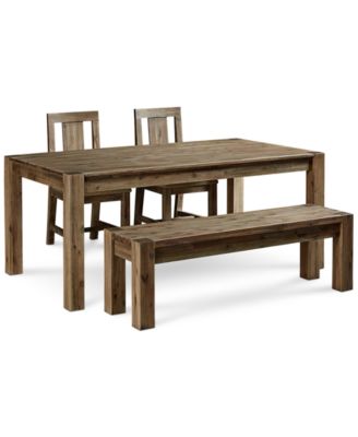 Canyon 4 Piece Dining Set, Created for Macy's,  (72" Table, 2 Side Chairs and Bench)