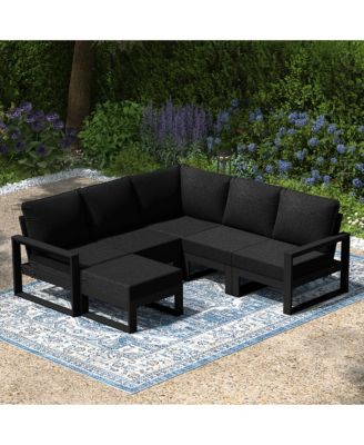 6-Piece Outdoor Patio Corner Sectional Sofa Conversation Set