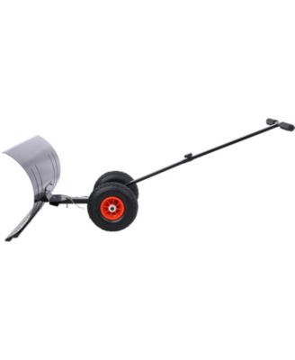 Snow Shovel with Wheels, Snow Pusher, Cushioned Adjustable Angle Handle Snow Removal Tool, 29" Blade, 10" Wheels,black color