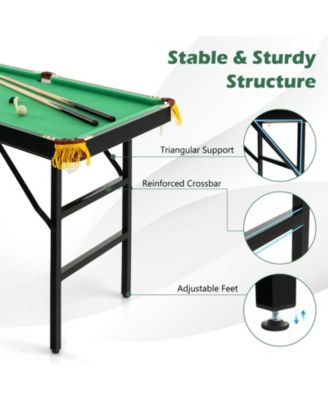 47 Inch Folding Billiard Table with Cues and Brush Chalk