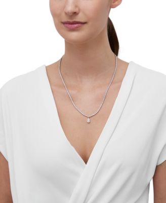 Lab Grown Diamond Pear & Round 20" Statement Necklace (5 ct. t.w.) in 14k White Gold
