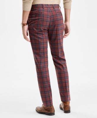 Men's Tartan Modern-Fit Dress Pants