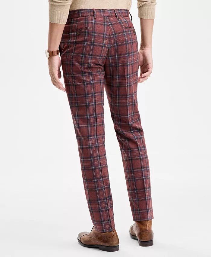 Men's Tartan Modern-Fit Dress Pants - thumbnail 2