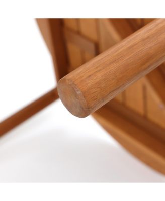 Natural Wooden Outdoor Coffee Table, Round Solid Wood Patio Table