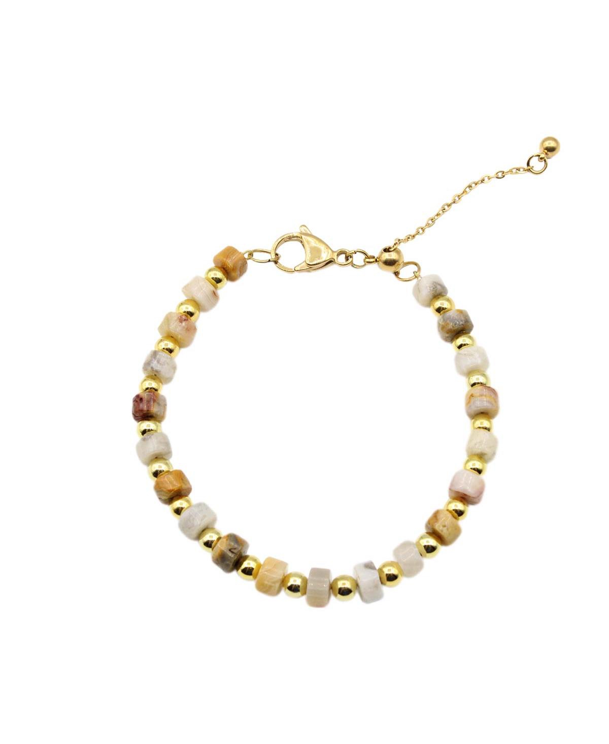 Kennedy Crazy Agate / Gold - White