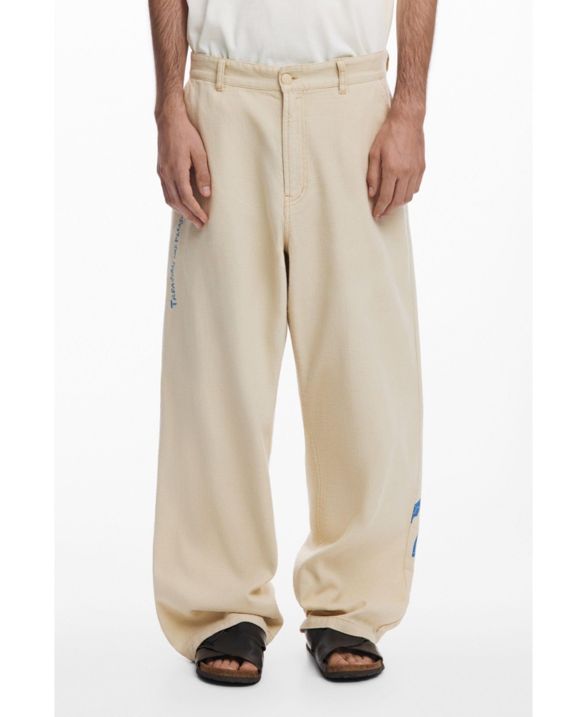 Men's Long palm tree pants - Light beige