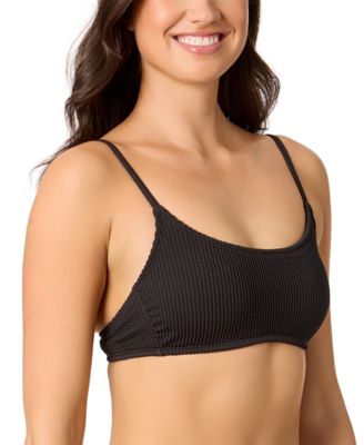 Juniors' Ribbed Scoop-Neck Bralette Bikini Top, Exclusively at Macy's