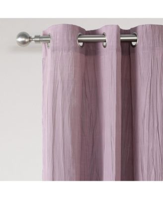 Grommet Broomstick Crush Curtains Pair, 38"X63"