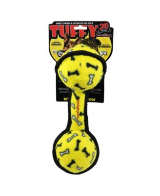 Ultimate 2 Ball Tug Yellow Bone, 2 Pack Durable Squeaky Dog Toy