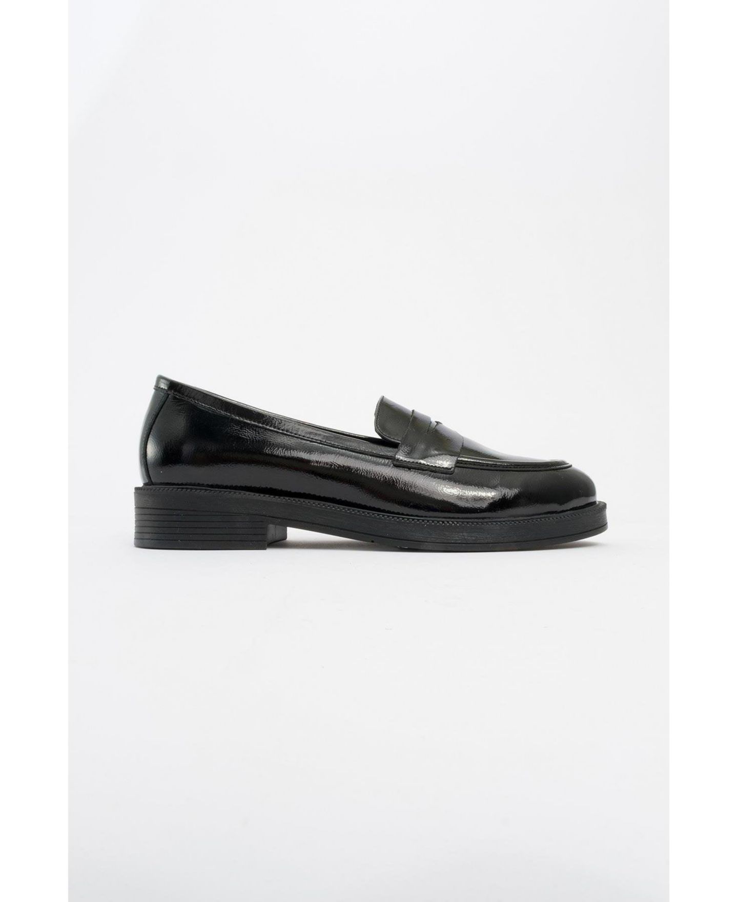 Женские туфли Forever & Always Shoes Bree Platform Penny Leather Loafer, цвет: Чёрная лаковая кожа — фото 4