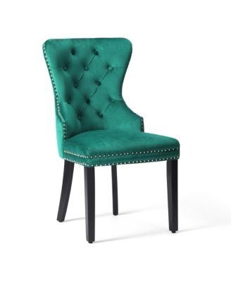 Velvet Upholstered Tufted Dining Chairs (Set of 6)