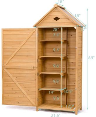 Outdoor Wooden Storage Hutch Single Door Shed