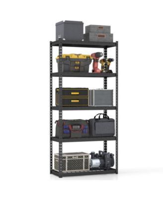 5-Tier Metal Shelving Unit with Anti-slip Foot Pad Height Adjustable Shelves for Garage