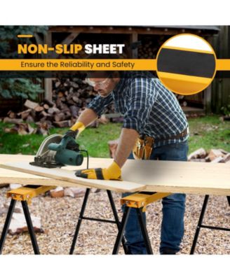 Heavy Duty Sawhorse with Steel Folding Legs- 2 Pack