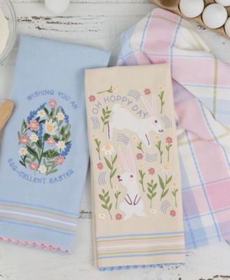 Oh Hoppy Day Cotton Dishtowels Set, 18"x28"